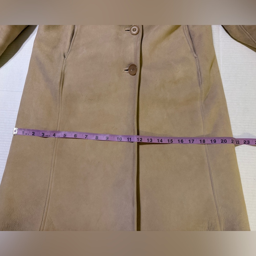 J.Crew Shearling 100% Leather Tan Penny Lane Style Wool Lined Coat Runs small ! - Picture 12 of 12